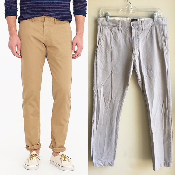 NWT J.Crew Urban Slim Broken-In Chino Pants MENS 34 x 32 Khaki Cotton